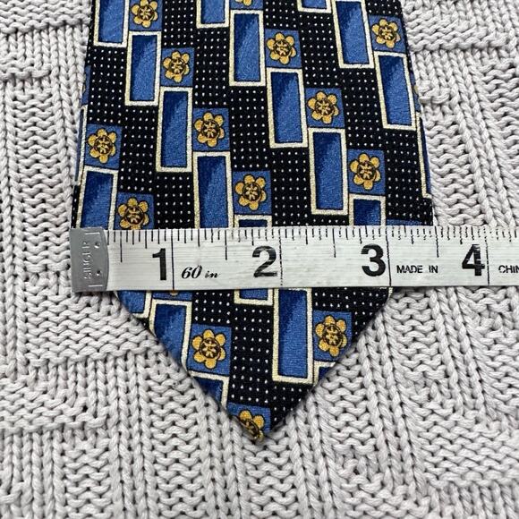 Ermenegildo Zegna blue geometric silk tie - Picture 5 of 5